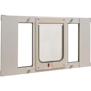 Ideal Pet Products Aluminum Sash Window Pet Door, Adjustable to Fit Window Widths from 27" to 32", Chubby Kat 7-1/2 x 10-1/2 Flap Size