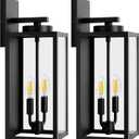 BesLowe 18’’ Large Outdoor Wall Lights, Modern Black Exterior Wall Lanterns