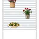 Outdoor Privacy Screen Fence with Stand 3.3FT x 6FT, Wood Texture Freestanding Fence Privacy Screen for Outside, No Dig Fence for Air Conditioner, Trash Can, AC Unit, Patio Lattice Fence Trellis Brown