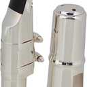 Yibuy #7 Silver Nickel-plated B-flat Soprano Saxophone Mouthpiece with Ligature Reed