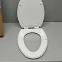 Mayfair Cassel Slow Close Toilet Seat, Easy Clean, Non Slip Premium Wood Seat, Easy Install, Made in USA, Elongated, White