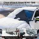 REEVAA Upgraded Car Windshield Cover for Ice & Snow [All-Weather Protection] Magnetic Fit Weatherproof Frost Cover, Car Winter Accessories, Fit for SUVs, Trucks, Cars - Medium