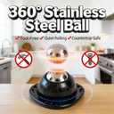 Black Stainless Steel Self Adhesive Caster Wheels 8 Pack Large Profile Swivel Ball Casters, 60 LBS Load Capacity Per Wheel, Universal Pulley for Furniture, Storage Bins, PC Cases, Large Appliances