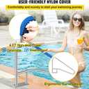 VEVOR Pool Rail 55x32 Pool Railing 304 Stainless Steel 250LBS Load Capacity Silver Rustproof Pool Handrail Humanized Swimming Pool Handrail with Blue Grip Cover & M8 Drill Bit & Self-Taping Screws