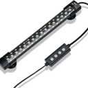 hygger 24/7 Mode Submersible Aquarium LED Light, Full Spectrum Hidden Fish Tank Light with 3 Rows Beads 7 Colors Auto On Off Sunrise-Daylight-Moonlight, Adjustable Timer Brightness 8W