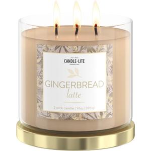 Candle-Lite Scented Candles, Gingerbread Latte Fragrance, 14 oz Three-Wick Aromatherapy Jar Candle, Perfect for Gifting and Celebration (SOOTHING lavender)