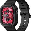 amBand E1 Sport Case Band for Apple Watch Ultra 3/2/1 & SE 3/2/1 & Series 11 10 9 8 7 6 5 4 3 49mm 46mm 45mm 44mm 42mm 41mm 40mm 38mm, Shockproof & Scratch Resistant Rugged Bumper for Men Women
