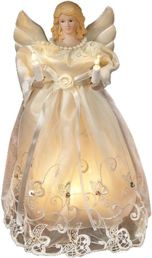 Kurt Adler 10Inch UL 10Light Gold/Ivory Angel Treetop