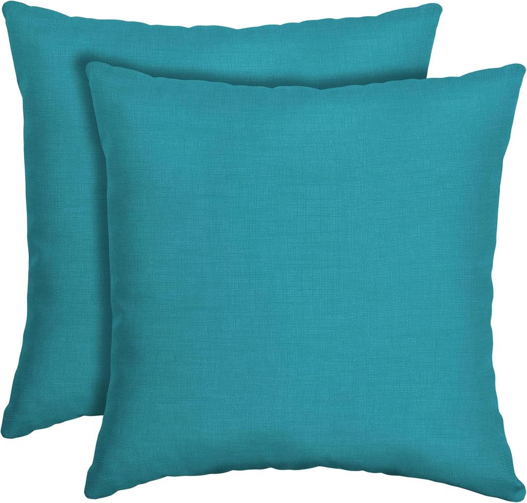 Arden Outdoor Toss Pillow, 2 Pack, 16 x 16, Rain-Proof, Fade Resistant Lake Blue Leala