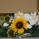 Wedding Decor (Pack of 2) Welcome Sign Flower Backdrop Garland for Ceremony Reception Wall Easel Home Decoration Entryway Faux Outdoor Board Head Table Decor (Sunflower)