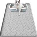 Silicone Cat Litter Mat for litter box 24" X 15"-Easy to Clean Cat Litter Trapping Mat, Waterproof, urine-proof and non-slip to keep the floor clean and tidy Gray