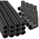 Amylove 8 Pcs 3.3 Feet Foam Pipe Insulation Foam Tube Insulating Water Pipe Pool Swim Noodles Heat Preservation Pipes Covers for Tubing Outdoor Freeze Protection(Black,1/2 Inch)