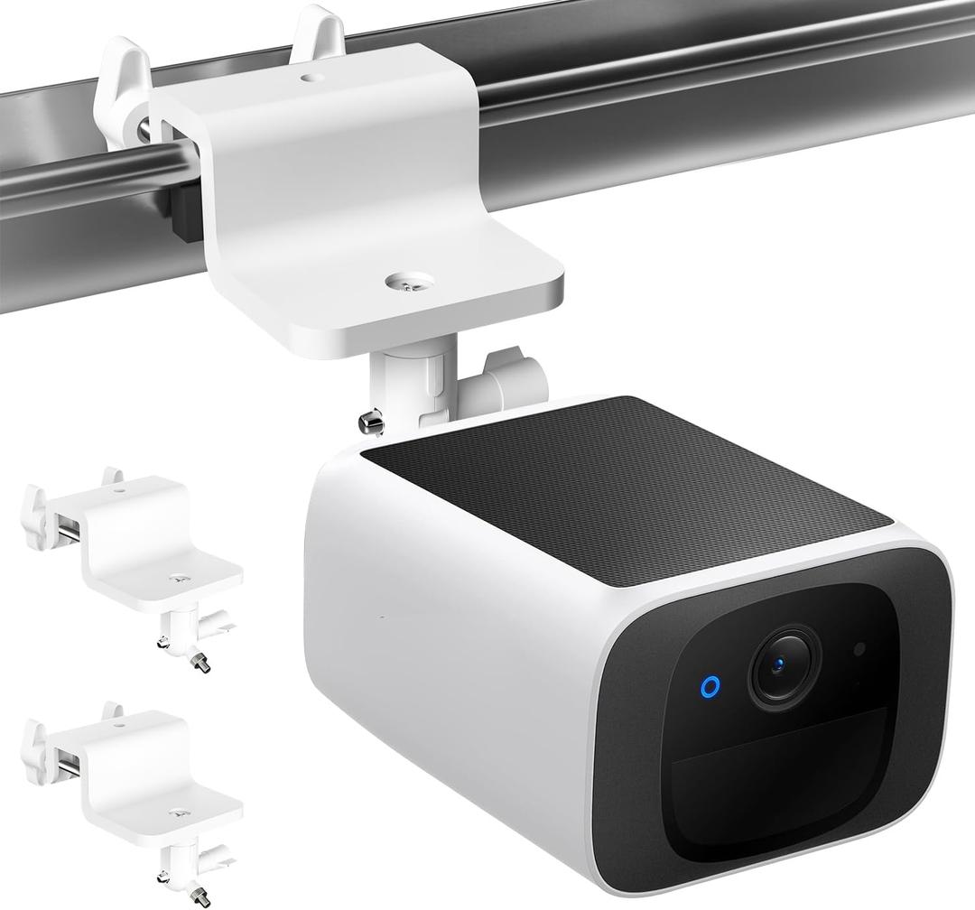 2 Pack Gutter Mount Compatible with eufyCam 2C/2C Pro, 2/2 Pro, 3C/S300, 3/S330,SoloCam S220/C210, 360Rotation Security Bracket with 1/4 Screw Thread(Camera Not Included)