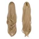 FESHFEN Drawstring Ponytail Extension, Natural Long Wavy Layered Synthetic Pony Tails Hair Extensions Hairpieces for Women, 20 inch Mixed Blonde