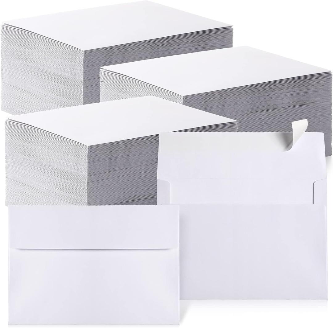 Fainne 800 Pcs White Envelopes Self Adhesive Printable Envelope Bulk for Invitation, Wedding, Baby Shower, Photography, Thank Note, Postcard, Greeting Card, Mailing, Graduation (A2 5.75 x 4.375 Inch)