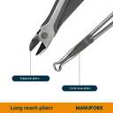 MANUFORE 5-Piece 11-Inch Long Nose Pliers Set- Straight, 45 and 90 Bent, Circle Nose and Diagonal Pliers-Premium Carbon Steel & CR-V, Long Reach for Electronics, Automotive and DIY