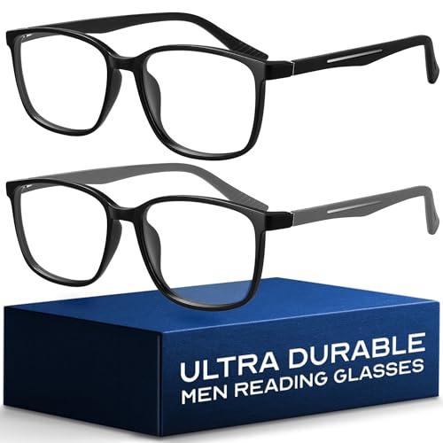NOVIVON Active‑Fit +1.5 Reading Glasses for Men - Blue Light & UV Protective Readers with Bonus Case & Cloth
