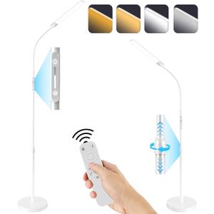 NXONE Led Floor Lamp,Modern Reading Adjustable Standing Height 4 Colors and Stepless Brightness Work Lamp for Living Room Bedroom Reading, White