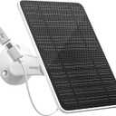 Solar Panel for Security Camera, 5W Solar Panel Charger Compatible with Eufycam 3/3C/2/2 Pro/2C/2C Pro/E/E20/E40/L20/L40/Solo/SoloCam Spotlight, Micro USB&USB-C Port IP65 Waterproof 10ft Cable, 1 Pack