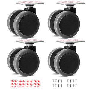 Self Adhesive Caster Wheels Set for Trash Can, Storage Box (4PCS, 1.5")
