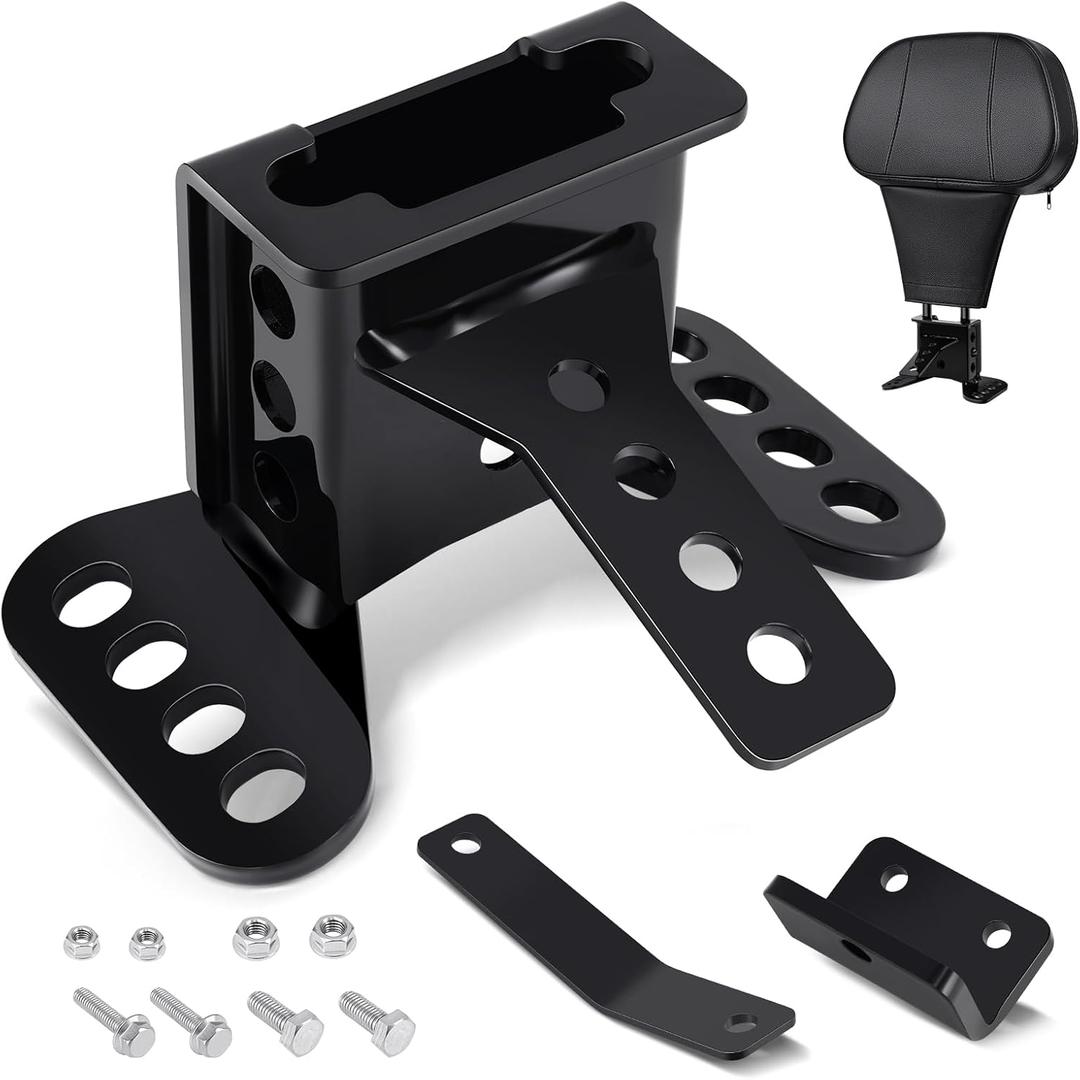 PBYMT Rider Driver Backrest Mounting Hardware Kit, Adjustable Driver Rider Backrest Bracket Fit for Harley Davidson Touring Street Glide Electra Glide Road Glide Road King CVO 1988-2024, Black