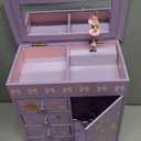 Upgrade Jewelry Box for Girls 5-Layer with Swing Door Spinning Ballerina Unicorn &Castle Design Unicorn Jewelry Set Included Kids Music Box for Little Girls Birthday Christmas Gift Purple