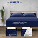 Thread Spread 100% Cotton Queen Fitted Sheet Only - 600 Series Bliss Collection Cotton Fitted Sheet Queen (Navy Blue), Luxuriously Soft, Durable, Cooling 16" Deep Pocket, Luxury Hotel Quality