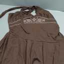 Verdusa Women's Plus Size Halter Mini Dress Ruched Ruffle Y2K Hippie Dress Western Outfits Boho Dresses Brown X-Large
