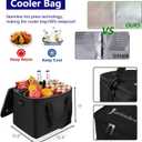 Collapsible Trunk Organizer for Car with Insulated Leak-proof Cooler Bag, 3 Compartments SUV Cargo Organizer Removable Dividers, 5 in1 Car Storage Organizer with Foldable Lid,2 Tie-Down Straps(Black)