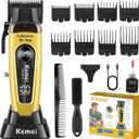 KEMEI KM-90-4 Professional Hair Clipper for Men Cord/Cordless Hair Cutting Kits, Hair & Beard Trimmer, Adjustable Blade Barber Clippers with USB Rechargeable, Gift for Men