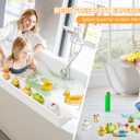 Cushore 3-Ft Bathtub Splash Guard PlayPad with Strong Suction Cups, Toy Tray Caddy Holder Storage, No-Leak, Mess-Free Bath Time for Kids, White