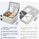 Hanke 16 Inch Underseat Carry On Luggage with Wheels,Small Hard Shell Suitcases for Weekender,Top Opening Lightweight Travel Luggage Suitcase for Womem Men,Ivory White.