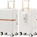 Joyway Lightweight Carry-On Luggage 20 Inch with Spinner Wheels, TSA Lock, Durable ABS Hardshell Suitcase for Business & Travel (White, 20 Inch)