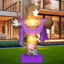6 ft Easter Inflatable Outdoor Yard Decoration Blow up Inflatable He is Risen Cross Set with Built-in LED Lights Decor for Easter Spring Party Lawn Supplies