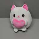 Cat Plush White Cat Stuffed Animal Toy Holding Heart with I Love You, Valentine Plush with Pink Heart for Mother's Day, Girlfriend Valentine Party Favor(White, 10 Inch)