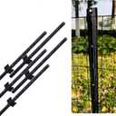 3 Feet Metal Fence Post Black, Pack of 5, for 24 Inch High Garden Welded Wire Fence U-Channel Steel Garden Post