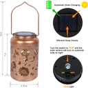 Sunflower Solar Lanterns Outdoor Waterproof, Birthday Sunflower Gifts for Women, Mom, Metal Hanging Solar Lights Outdoor for Patio Porch Yard Backyard Garden Decor