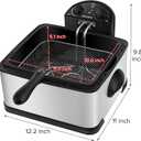 Secura 4 Liters / 17-Cup Stainless-Steel 1700-Watt Electric Deep Fryer with Timer Free Extra Odor Filter, Triple Basket, 4.5 Quarts, Silver