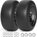 TEPU 11x4.00-5 Lawn Mower Tires Flat Free, Zero Turn Mower Front Tires, 11x4-5 Solid Tire With 3/4" and 5/8" Precision Bearing, 3.4"-5" Center Hub, 2Pack Black, 350Lbs, For Residential and Commercial