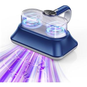 Mattress Vacuum Cleaner Powerful Vibration Handheld Couch Vacuum with UV-C Light and LED Display, HEPA Filter, Versatile Bed Vacuum Cleaner Cordless with Type-C Charging Port for Bed, Sofa, Carpets