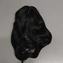 17 Inch Medium Length Black Bob Wig Short Wavy Wigs Synthetic Heat-resistant Natural Black Hair Middle Part Cosplay Wig