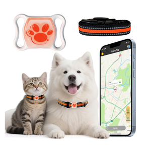 Pet GPS Tracker for Dogs & Cats - No Monthly Fee/Subscription, Free Pet Collar Included | Waterproof, Anti-Lost, Real-Time Tracking Collar | 365-Day Long Battery Life | Compatible with iOS & Android