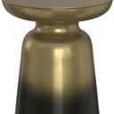 SIMPLIHOME Toby Metal Table - 17" Wide x 18" High Solid Iron Drum Accent Table in Gold and Black Ombre, Industrial Side or End Table for Living Room or Entryway with Sculptural Design, Assembled
