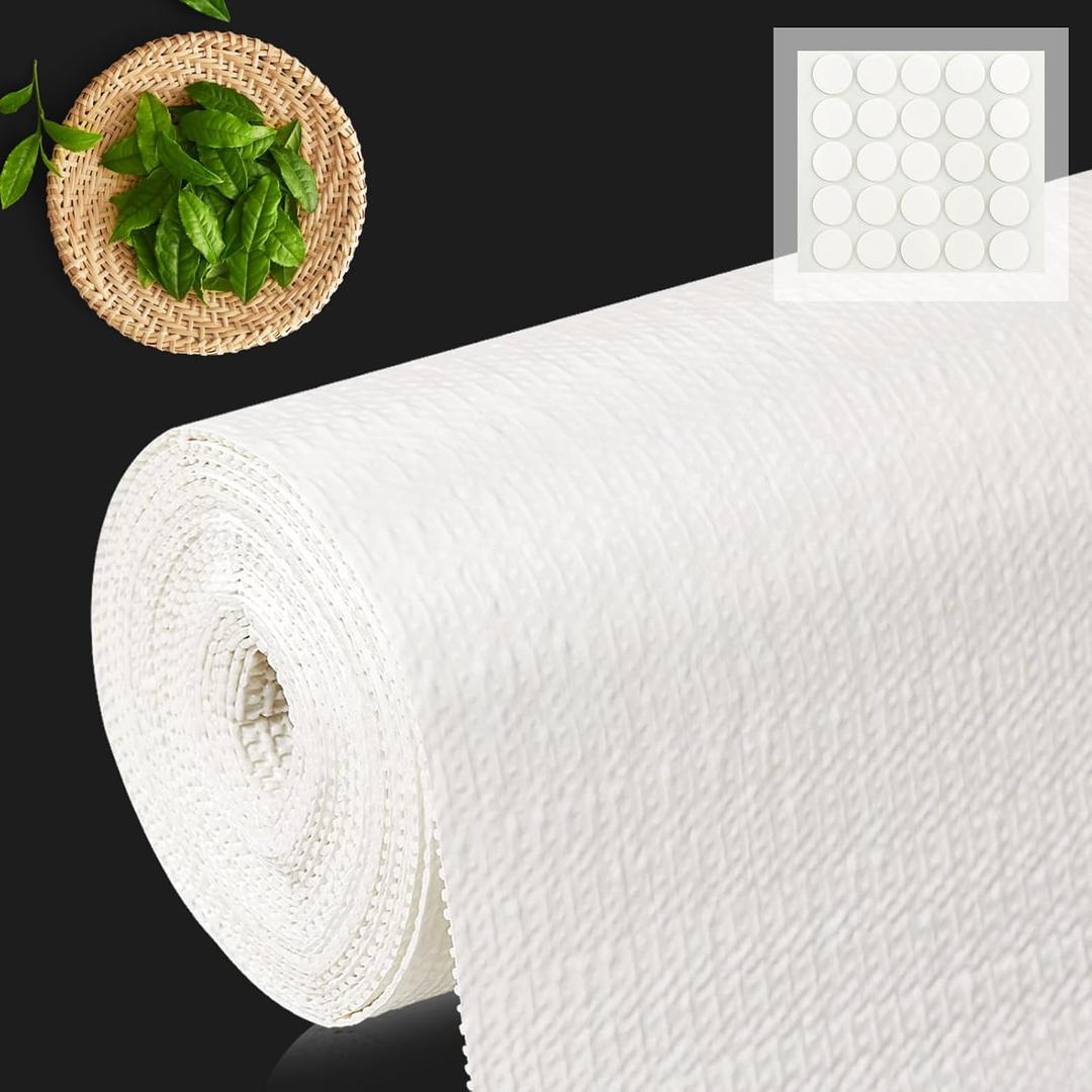 Shelf Liner for Kitchen Cabinets and Drawers, 24" x 120" White