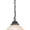 Millbridge Pendant Light, Oil Rubbed Bronze Finish, Alabaster Glass Shade, Dimmable, Hardwired or Plug-in, for Kitchen, Dining Room, Entryway  Design House, 517664