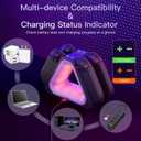 Hosanwell Switch 2 Controller Fast Charging Dock for Switch2,4 Joycos Simultaneous Charging Station with 7 Customizable RGB Lighting Modes, Fast Charge USB-C Cable Included (Black)