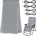 Ostlttyn Zero Gravity Chair Replacement Fabric with Cord Kits, 17inch Wide Repair Cloth with Replacement Bungee Cord for Anti Gravity Chairs Patio Lounge Chair Lawn Beach Sling Chair, Light Grey