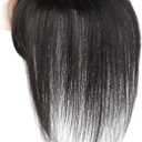Hair Toppers for Women, Real Human Hair Toppers Hair Pieces for Women for Thin Hair Silk Base Clip In Hair Extensions for Daily Use, Natural Black 12"