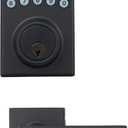Amazon Basics Contemporary Electronic Keypad Door Lock, Keyless Entry Deadbolt with Handle Set, Easy Installation, Matte Black