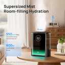 DREO 8L Smart Humidifiers for Bedroom 600ft, 80H Runtime Warm&Cool Supersized Mist Humidifier for Large Room Indoor, Quiet Whole House humidifier for Baby, Plants, with Alexa/Google, Black, HM717S
